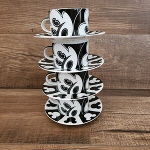 Disney Dimenssions Mickey Mouse 8oz. Coffee Cup & Saucer Baer Tea Japan